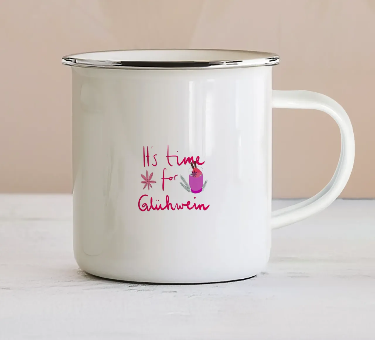 It´s time for Glühwein tazza in smalto da Sophie Augustin Illustration