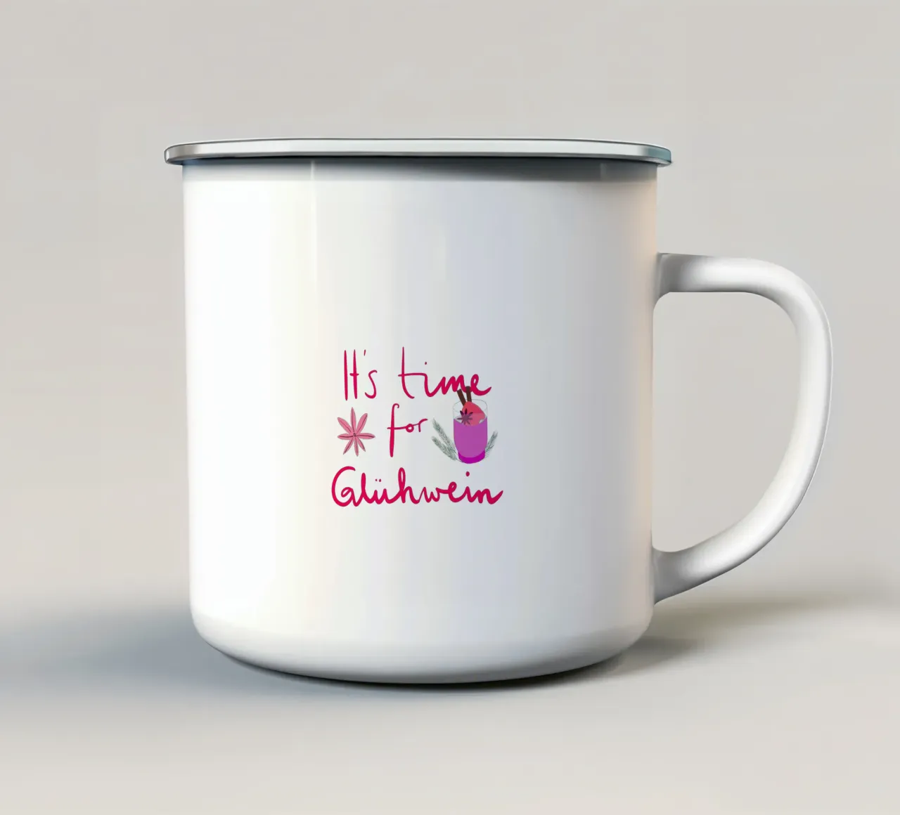 It´s time for Glühwein tazza in smalto da Sophie Augustin Illustration