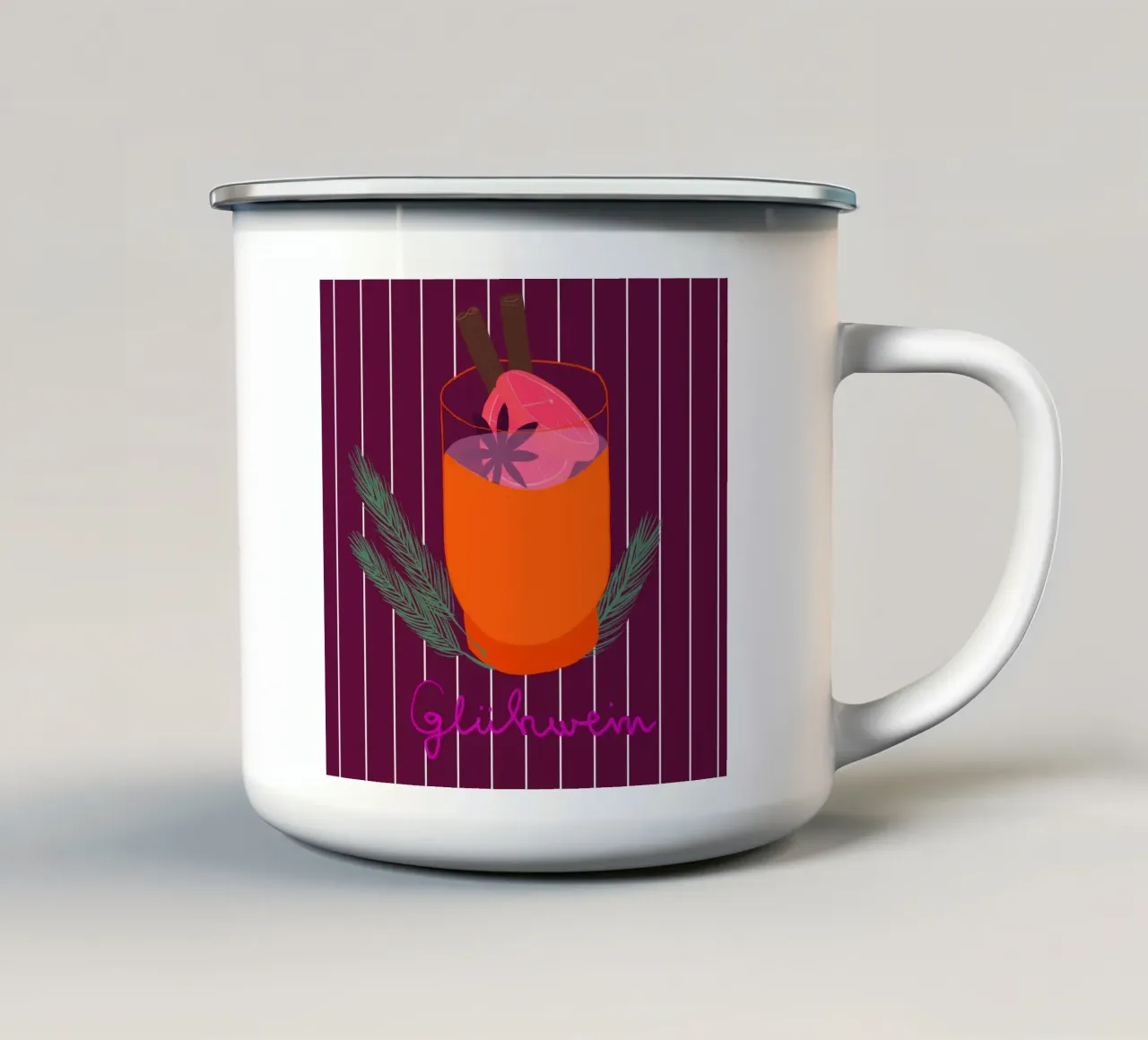 Striscia di bacche di vin brulé tazza in smalto da Sophie Augustin Illustration