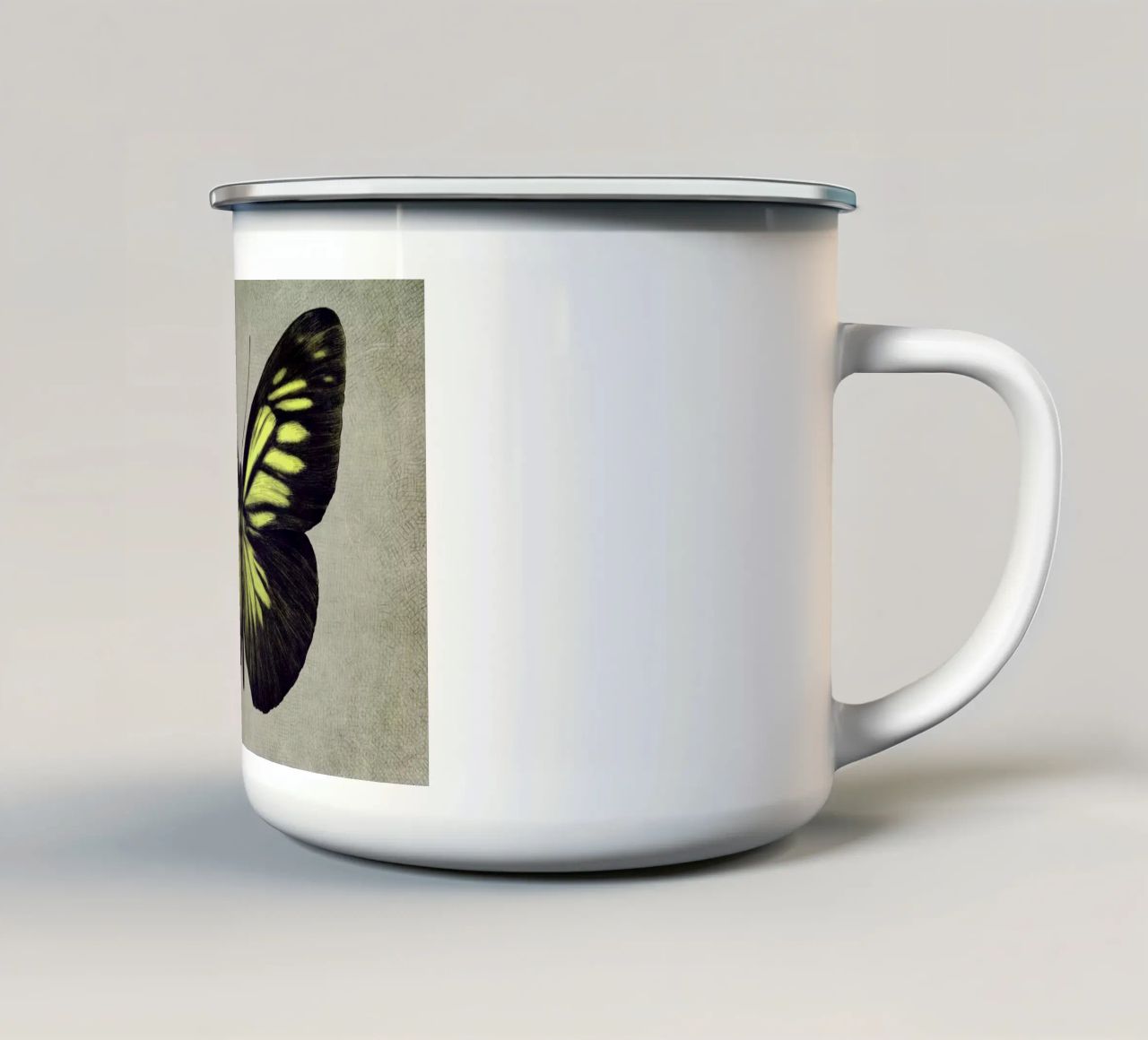 Papillon (yellow) tazza in smalto da Eric Fan
