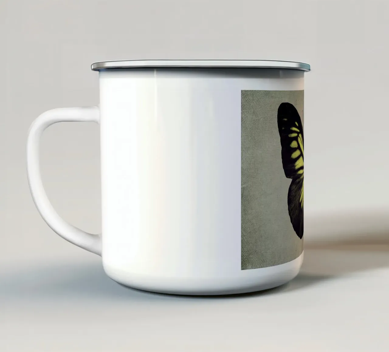 Papillon (yellow) tazza in smalto da Eric Fan