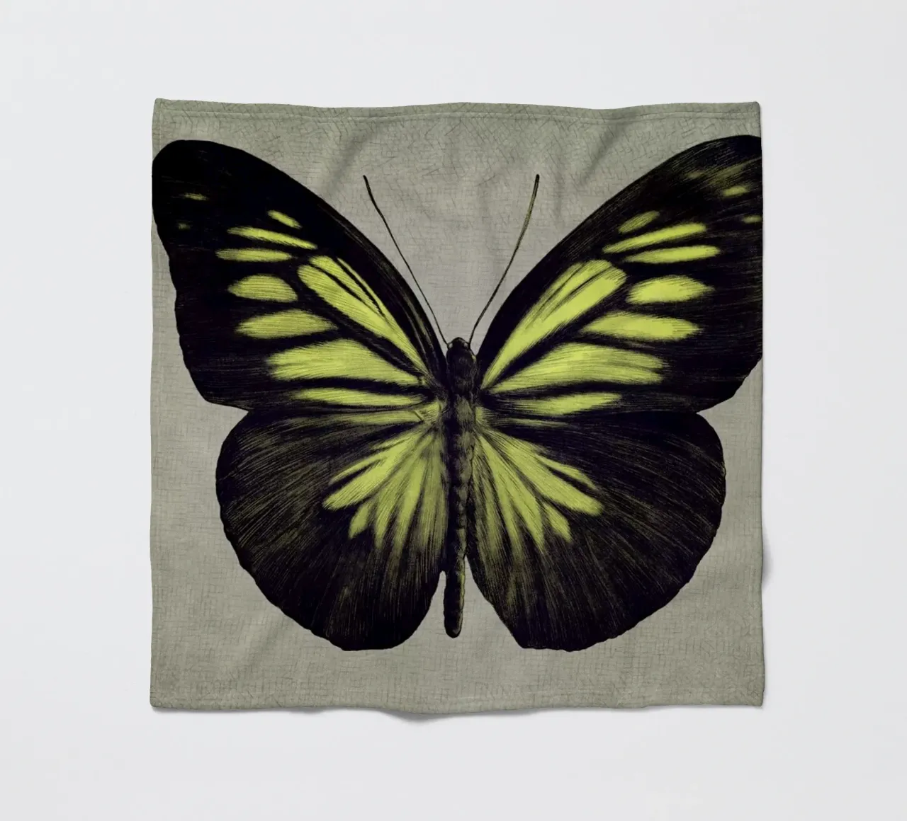 Papillon (yellow) fleece blanket by Eric Fan