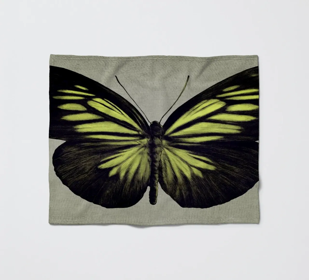 Papillon (yellow) fleece blanket by Eric Fan