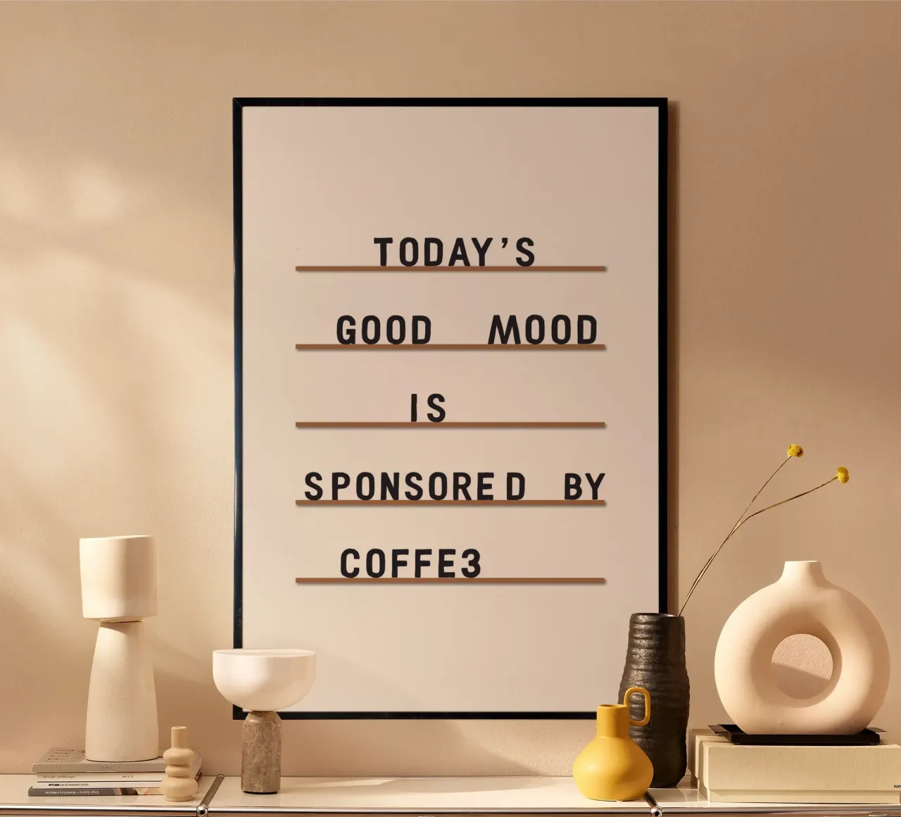 Sponsored By Coffee poster con telaio in legno da The Native State