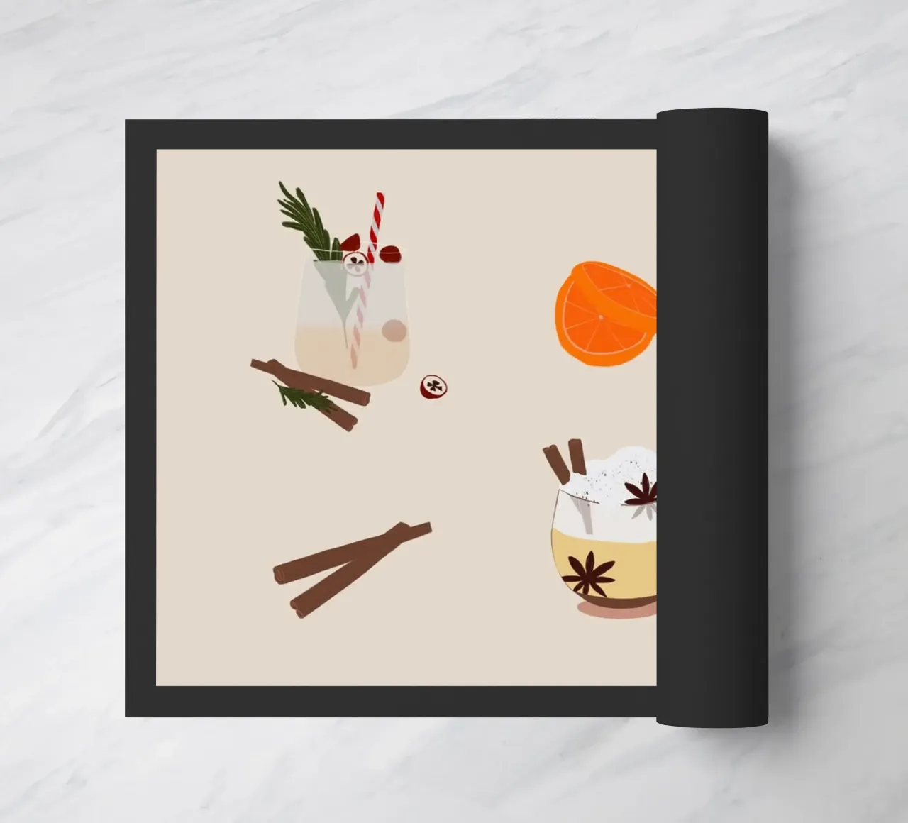 Winterdrinks deurmat van Sophie Augustin Illustration