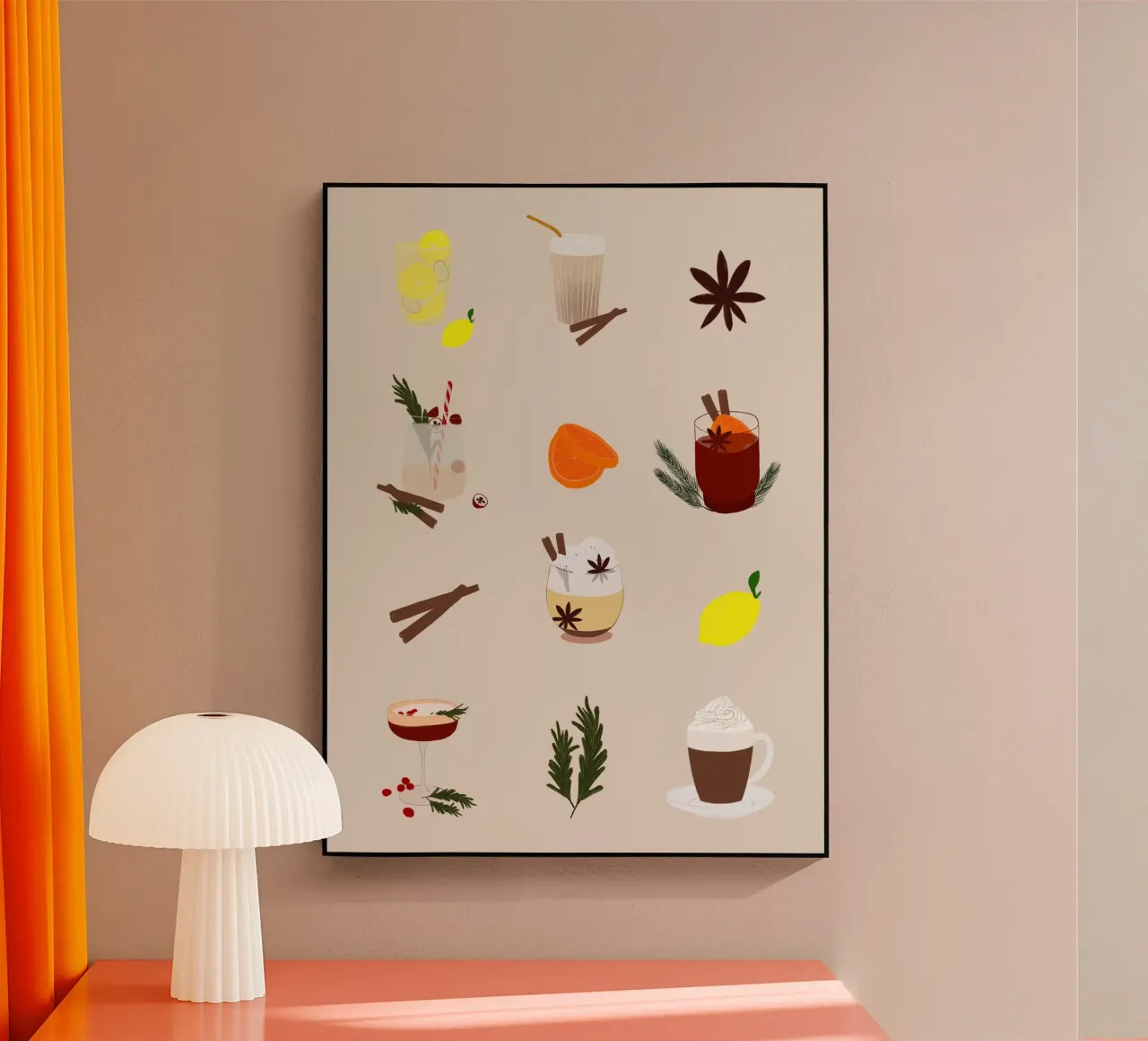 Winter drinks plexiglass da Sophie Augustin Illustration