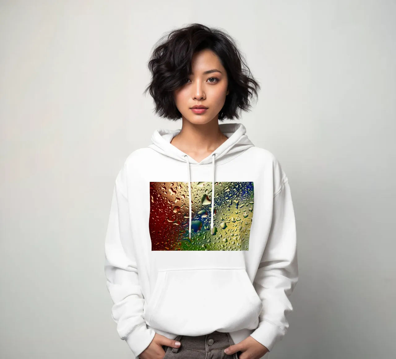 Gocce di colore felpa con cappuccio da Romy Mueller Waterworld