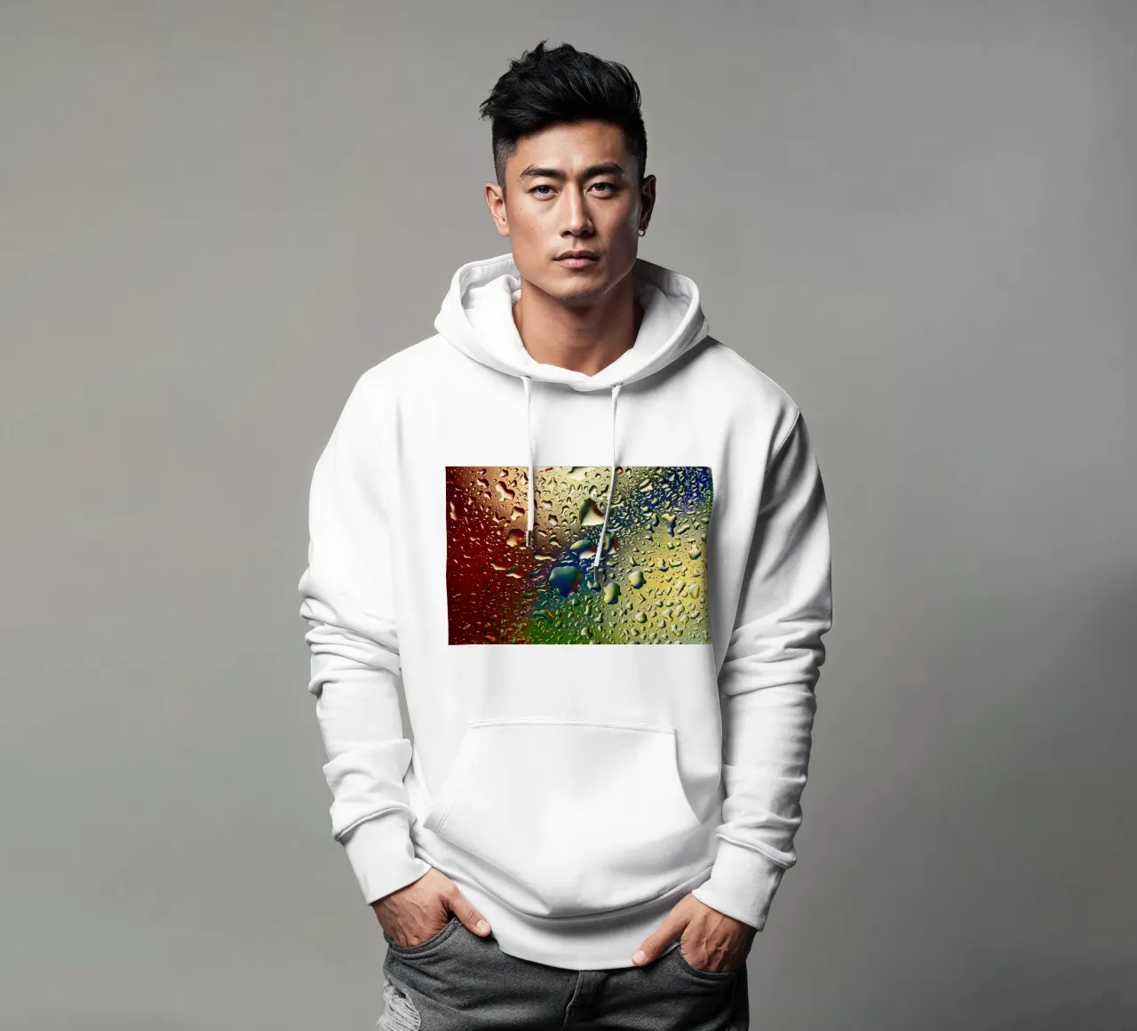 Gocce di colore felpa con cappuccio da Romy Mueller Waterworld