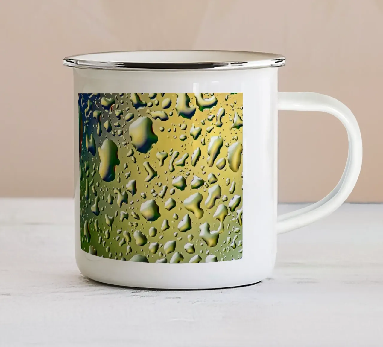 Gocce di colore tazza in smalto da Romy Mueller Waterworld