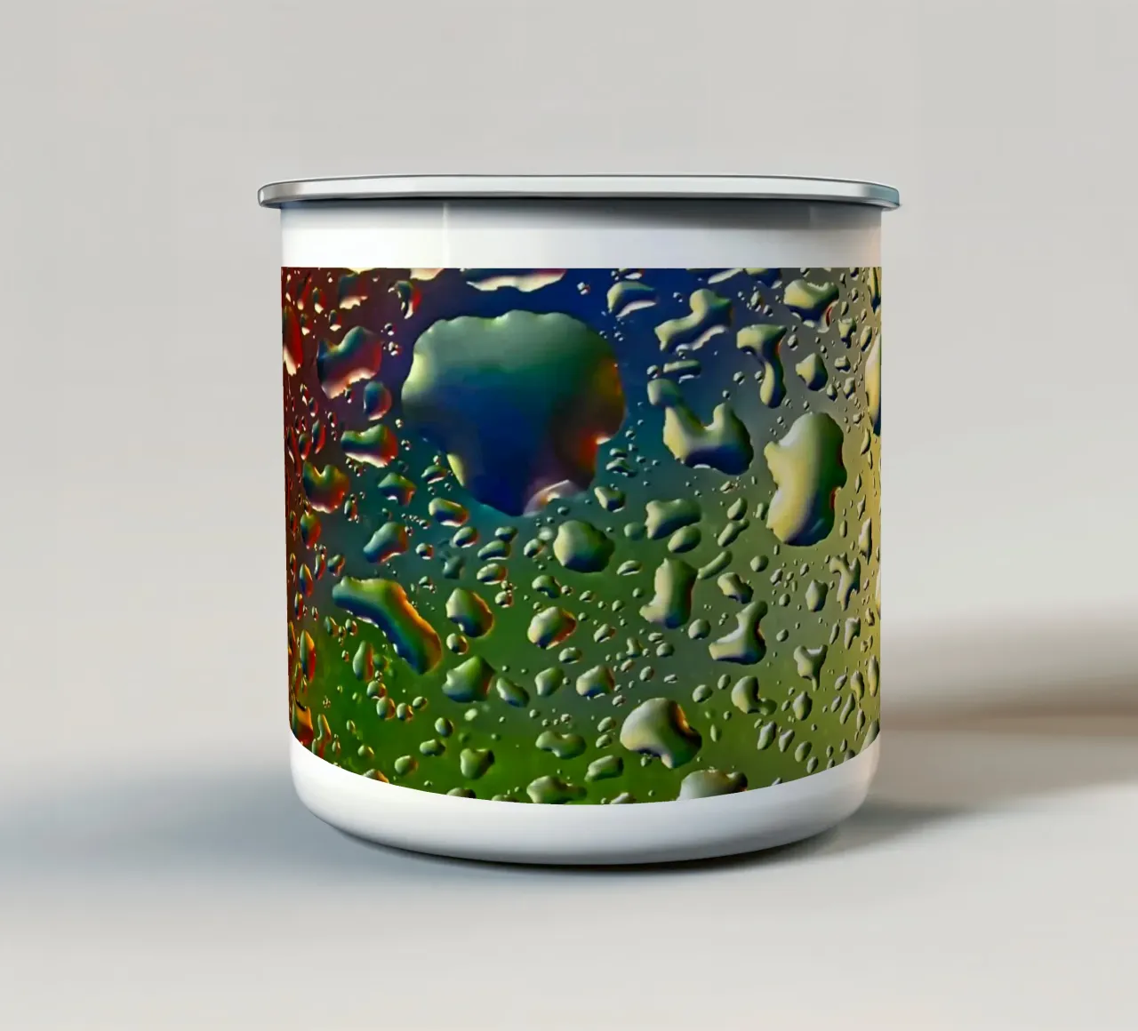 Gocce di colore tazza in smalto da Romy Mueller Waterworld