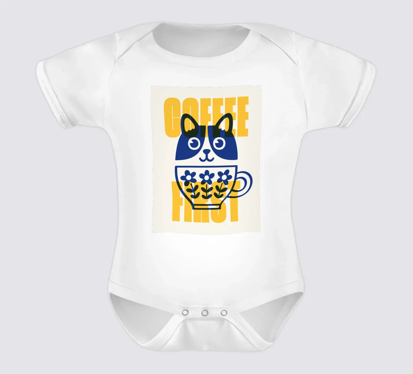 Coffee First! body bébé de Tamsen Design