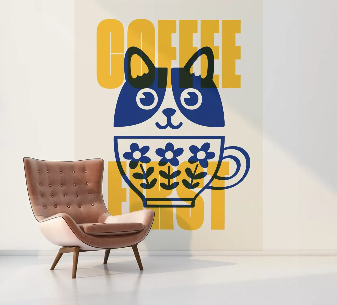 Coffee First! fotobehang van Tamsen Design