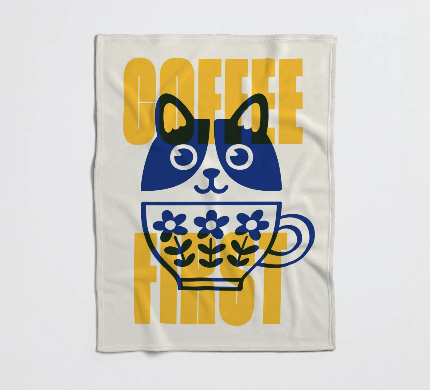 Coffee First! Fleecedecke von Tamsen Design