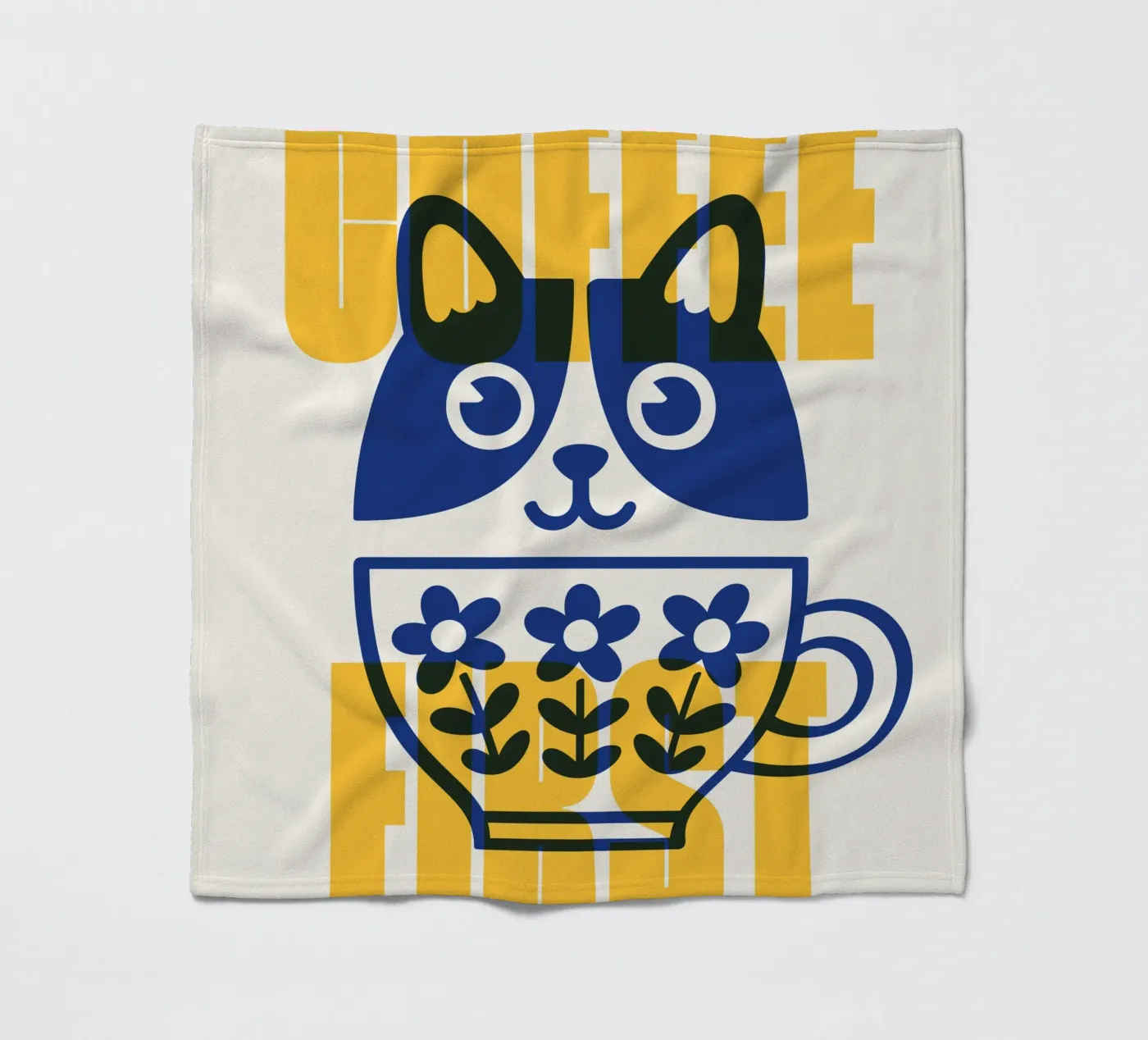 Coffee First! Fleecedecke von Tamsen Design
