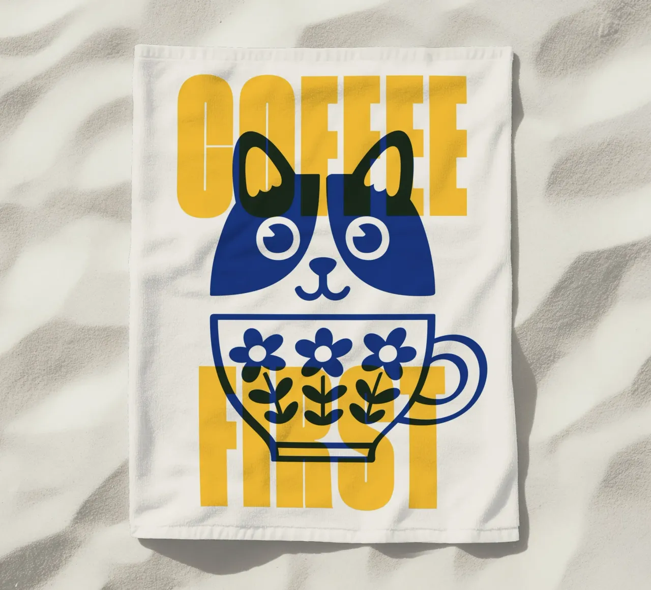 Coffee First! telo mare da Tamsen Design