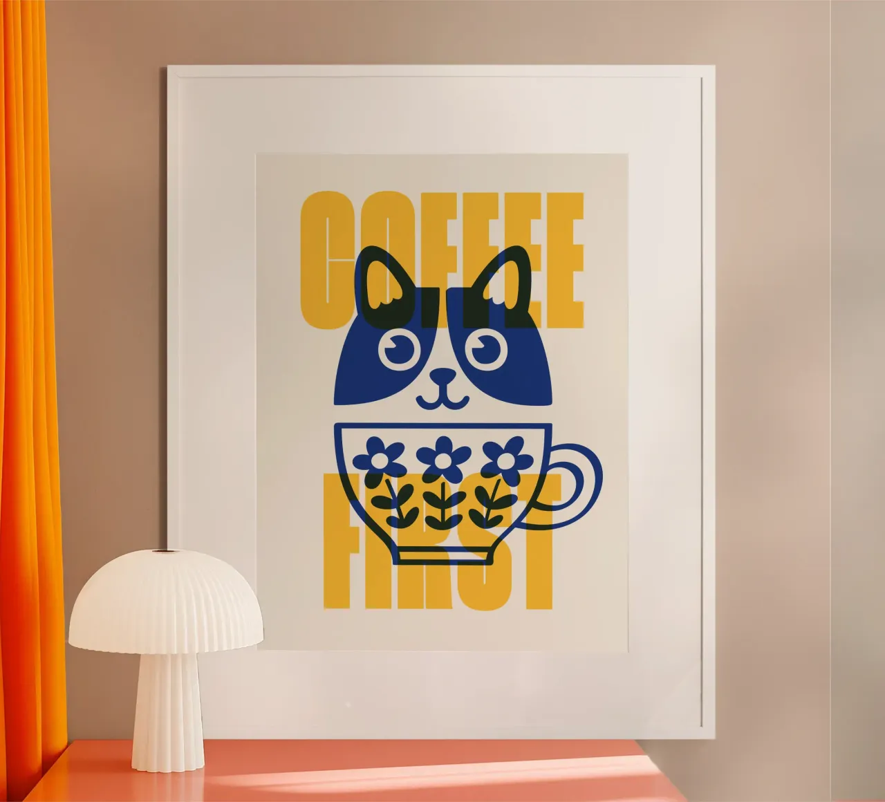 Coffee First! Poster von Tamsen Design