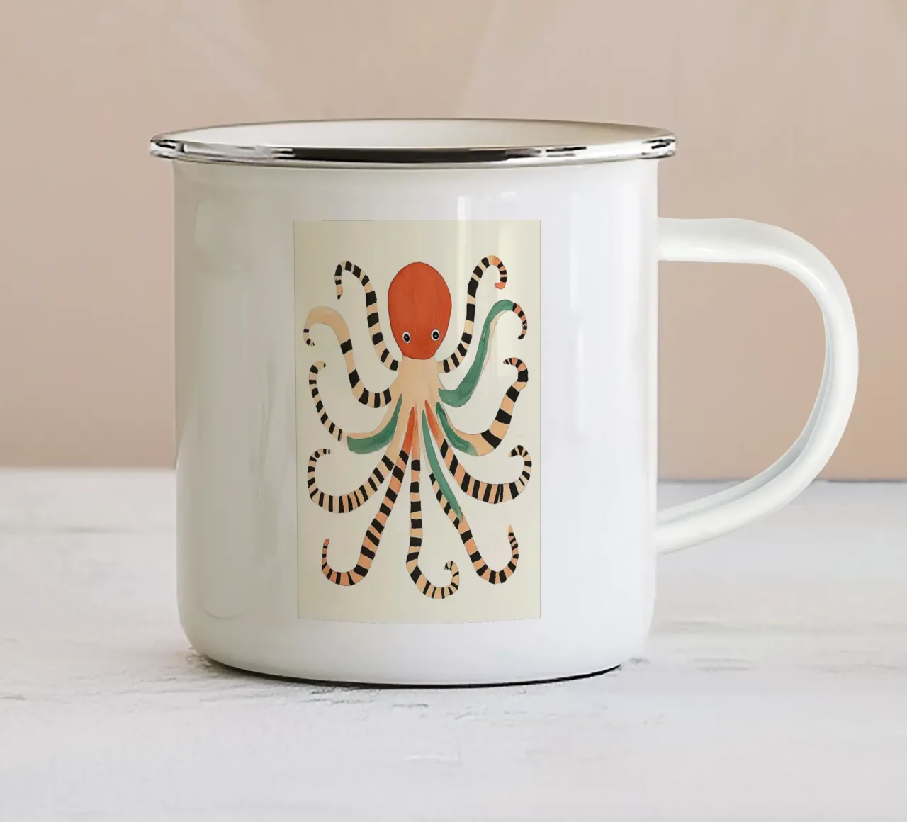 Strisce di polpo tazza in smalto da Sienna Atelier