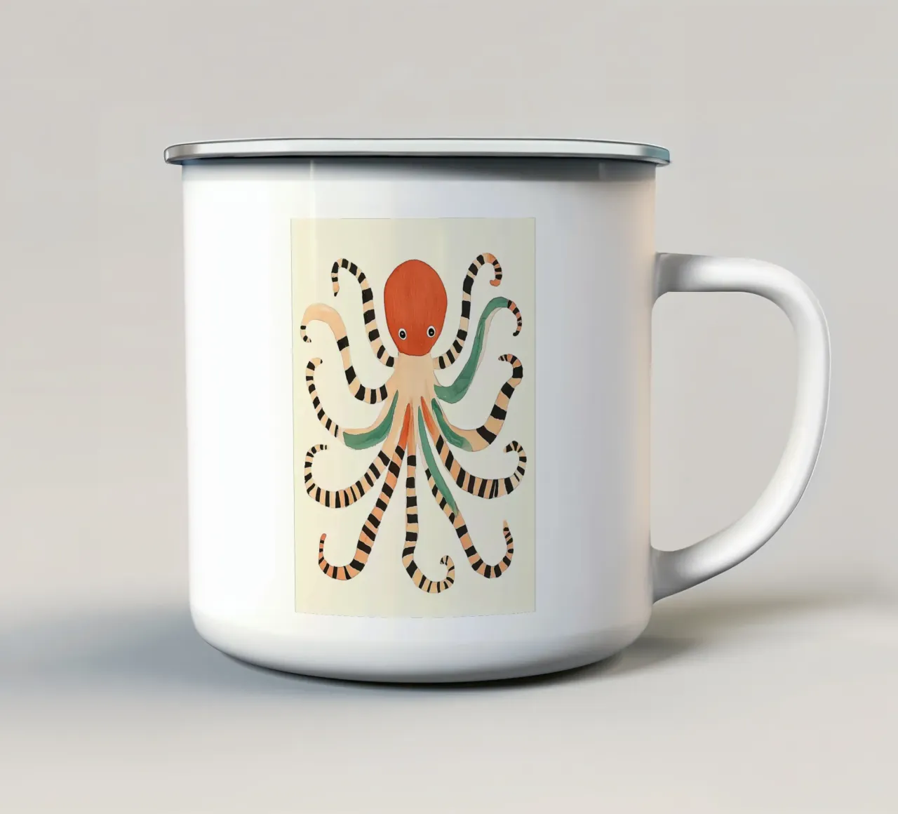 Strisce di polpo tazza in smalto da Sienna Atelier