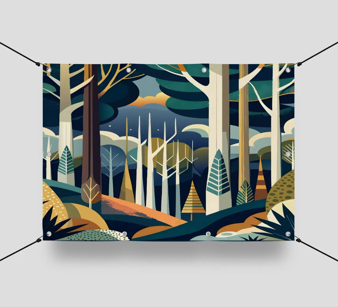 Nella foresta mistica telo in pvc da Artistic-shop