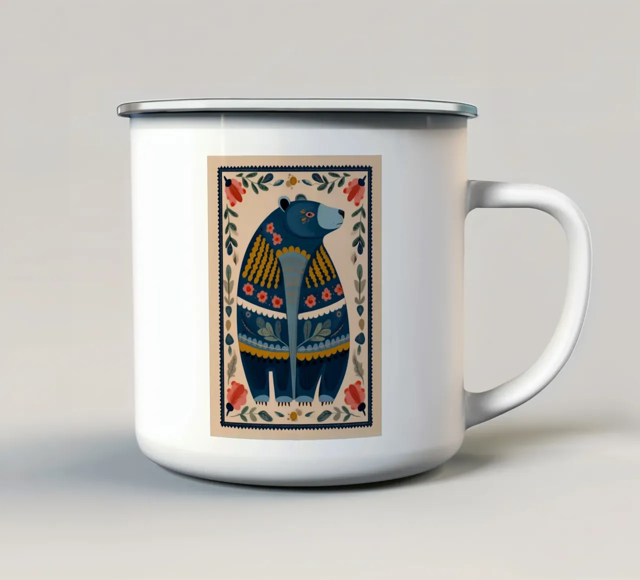 Orso della foresta popolare tazza in smalto da Sienna Atelier