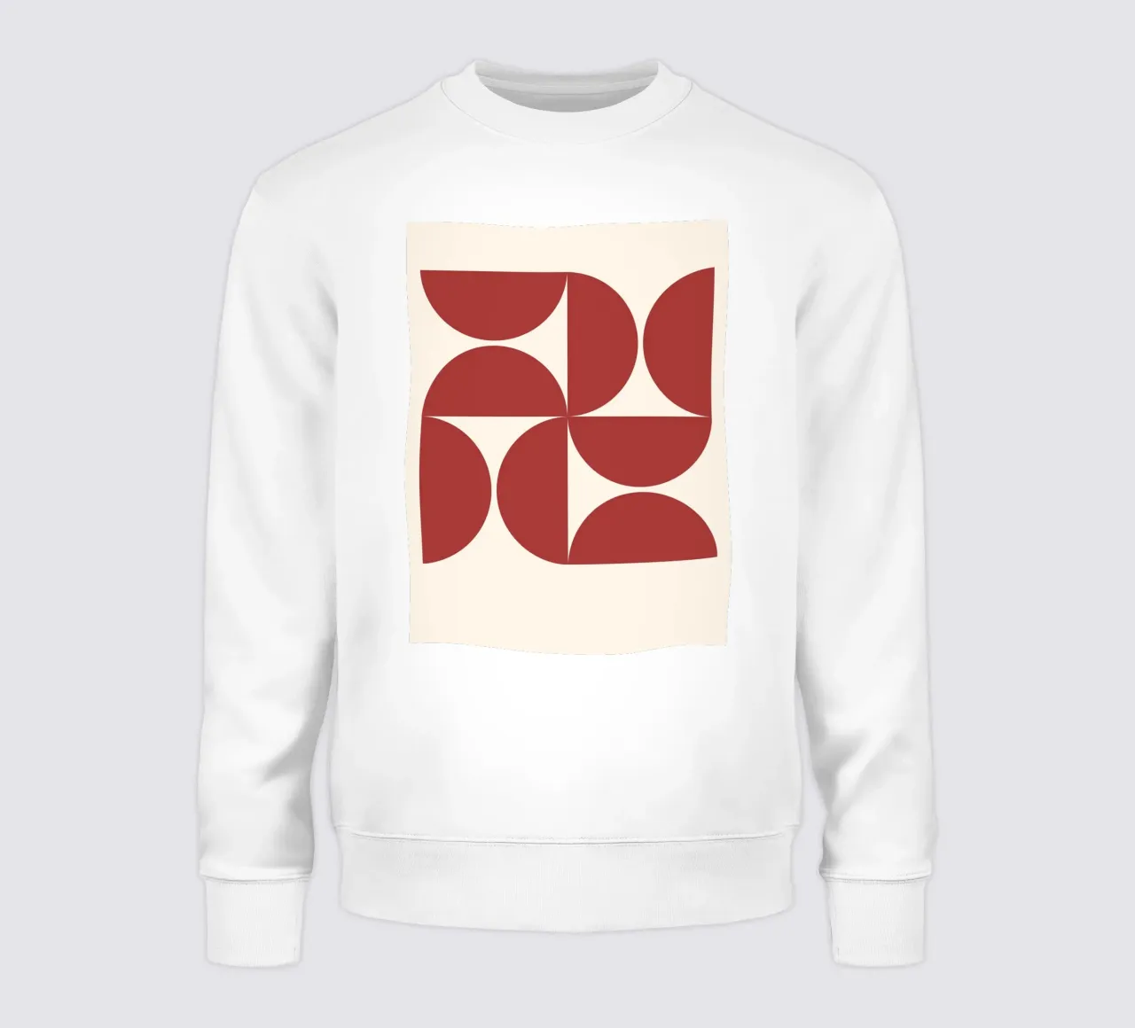 Forme geometriche moderne di metà secolo in una calda tonalità di rosso felpa da Trendy Vibes