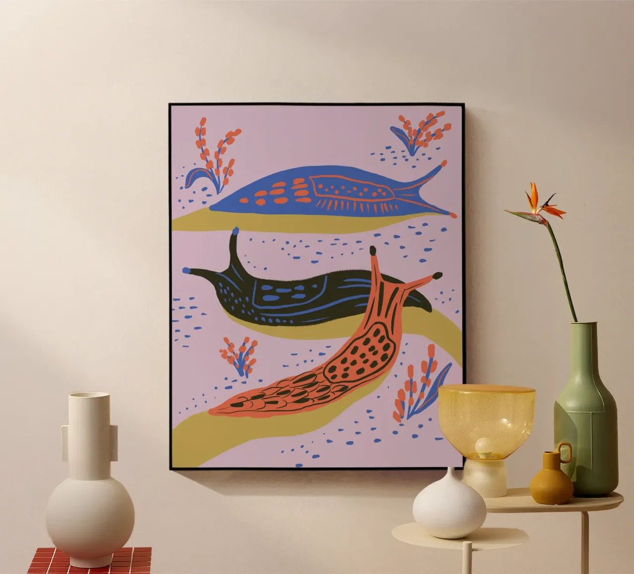 Slugs acrylic glass by Tara Reed