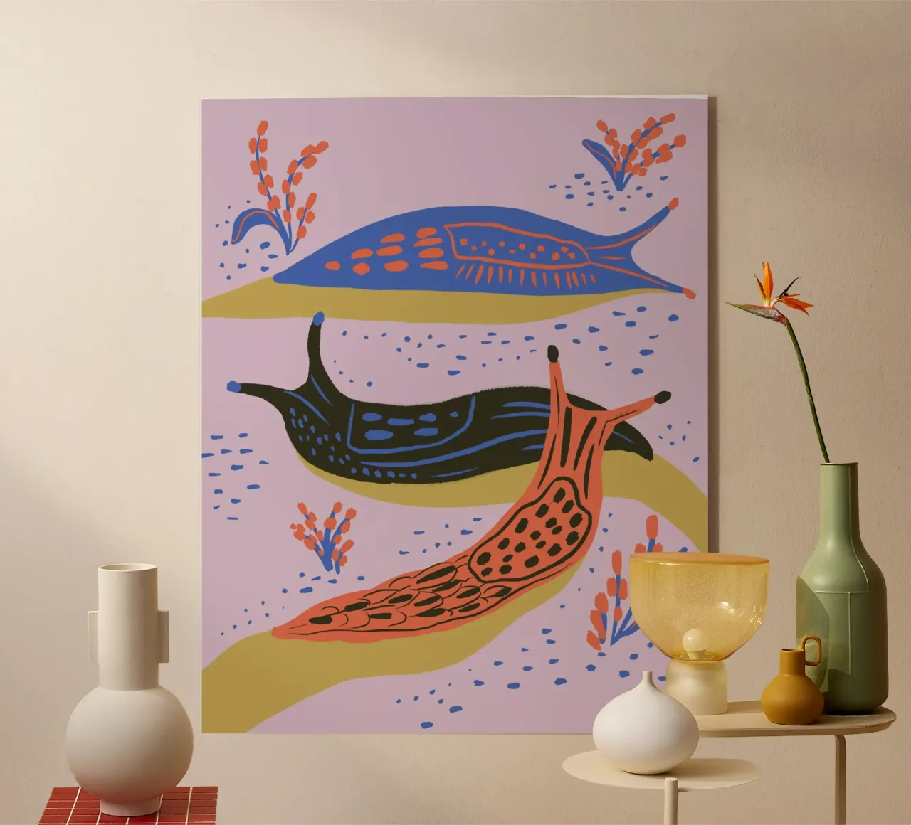 Slugs acrylic glass by Tara Reed