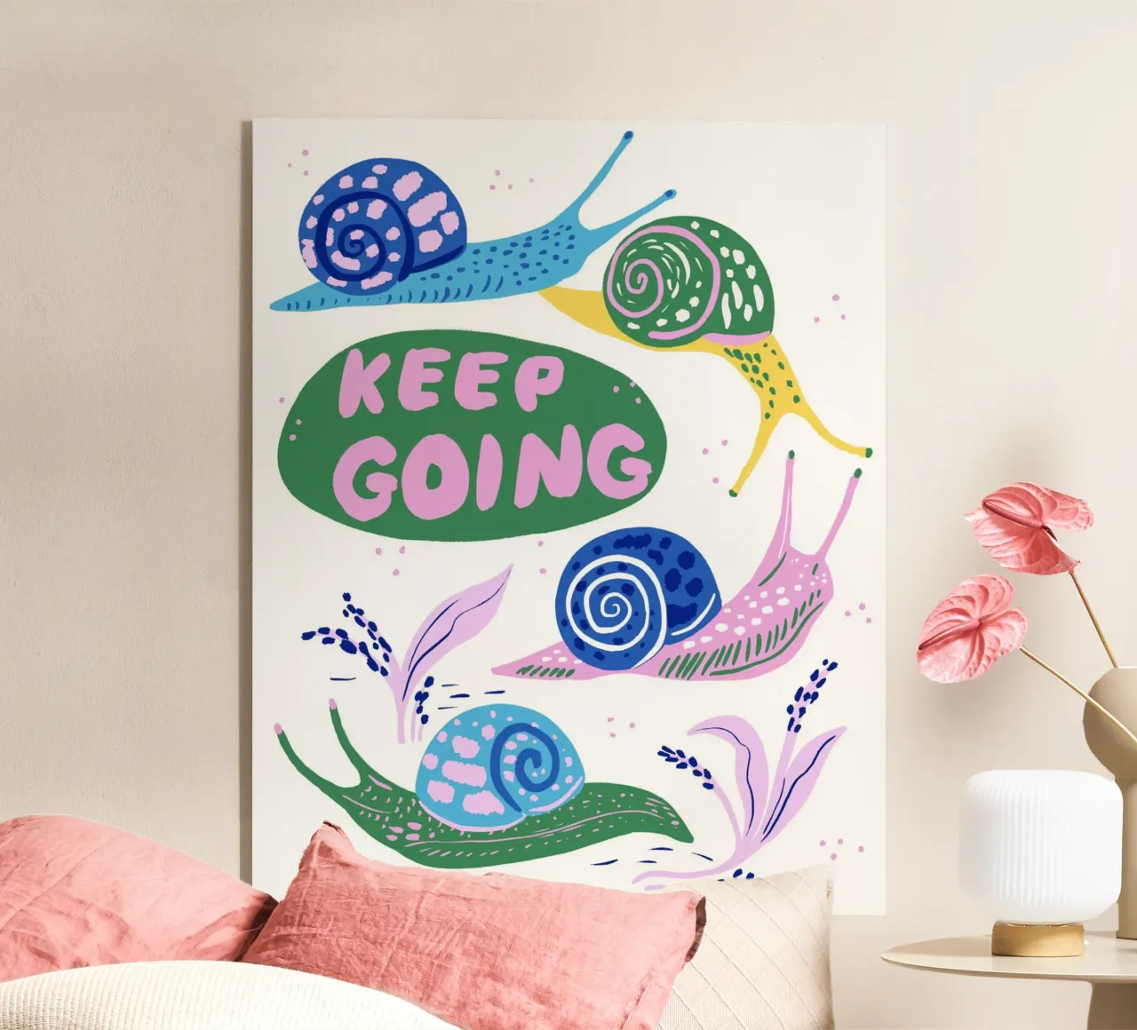 Keep Going Snails plexiglass da Tara Reed