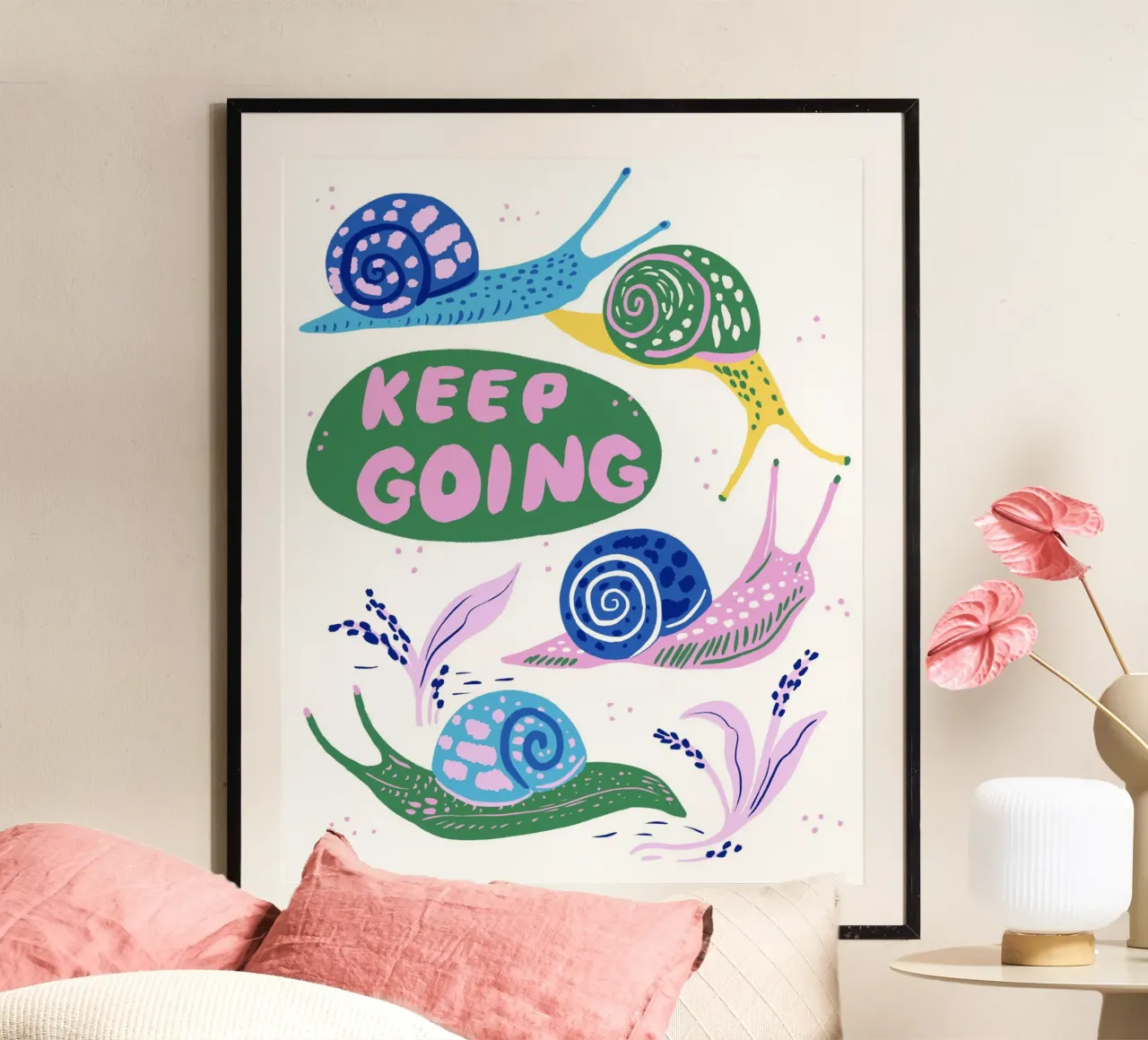 Keep Going Snails poster by Tara Reed