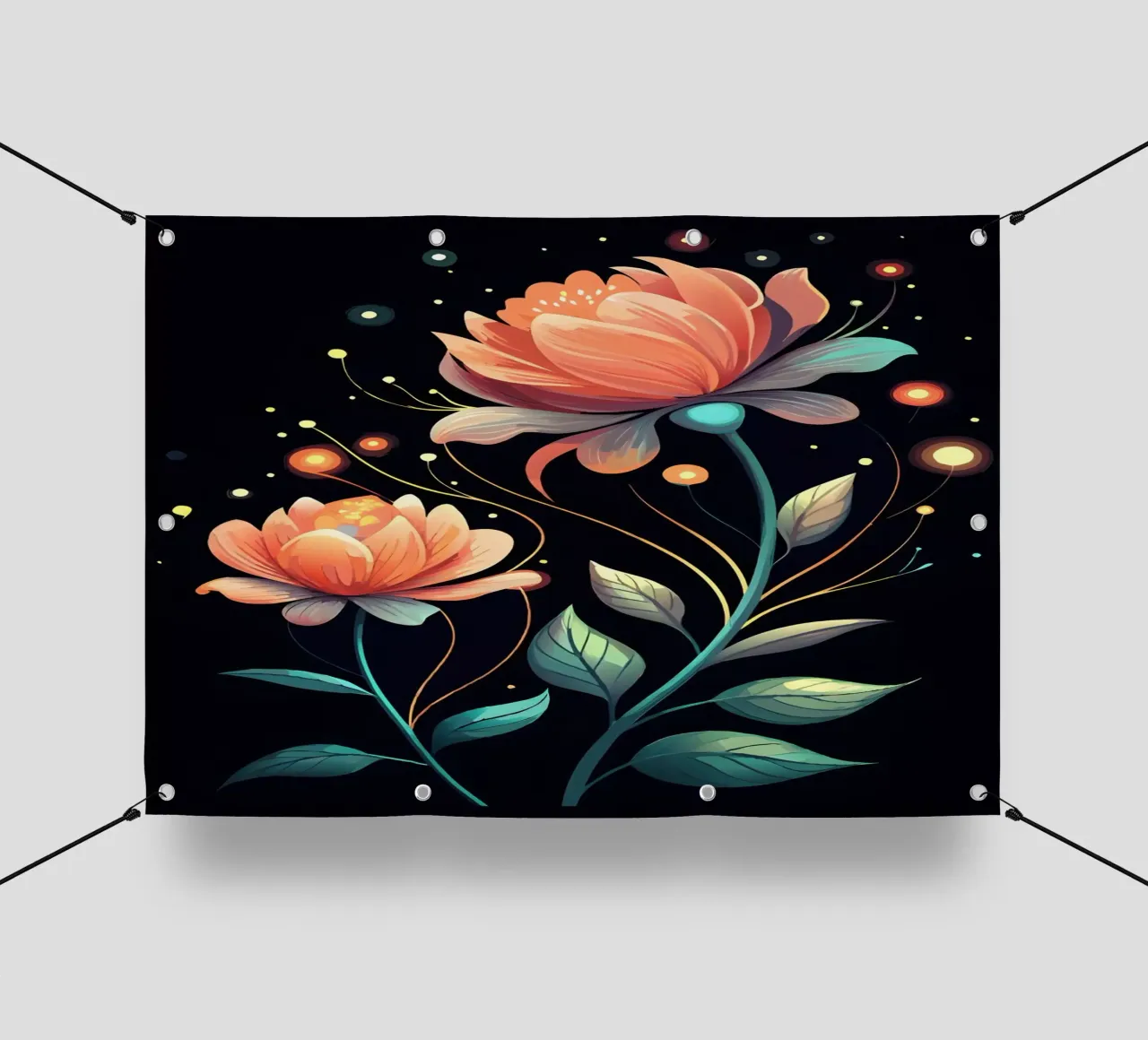 Fiori celesti telo in pvc da Artistic-shop