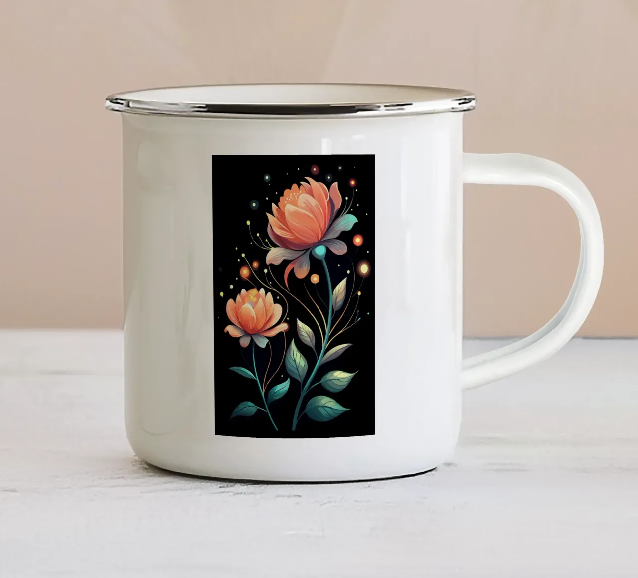Fiori celesti tazza in smalto da Artistic-shop