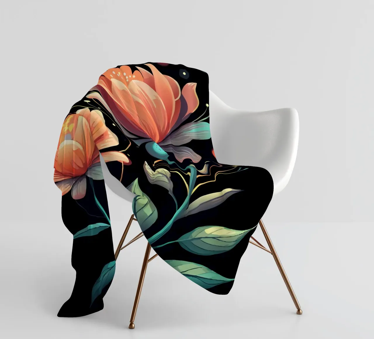 Fiori celesti coperta in pile da Artistic-shop