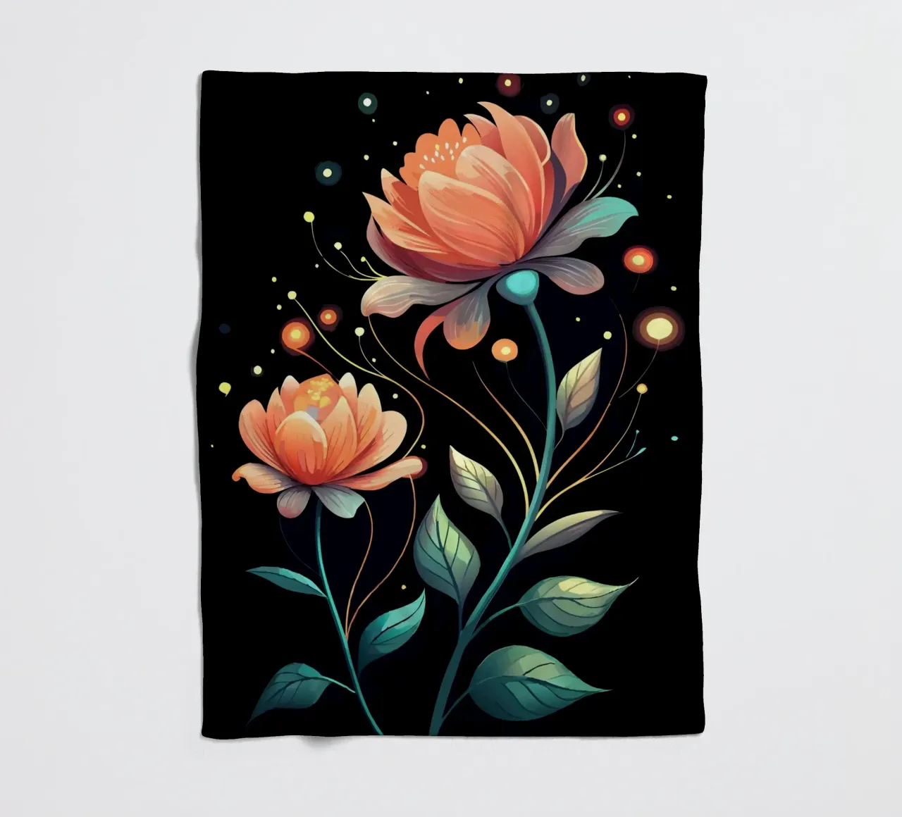 Fiori celesti coperta in pile da Artistic-shop