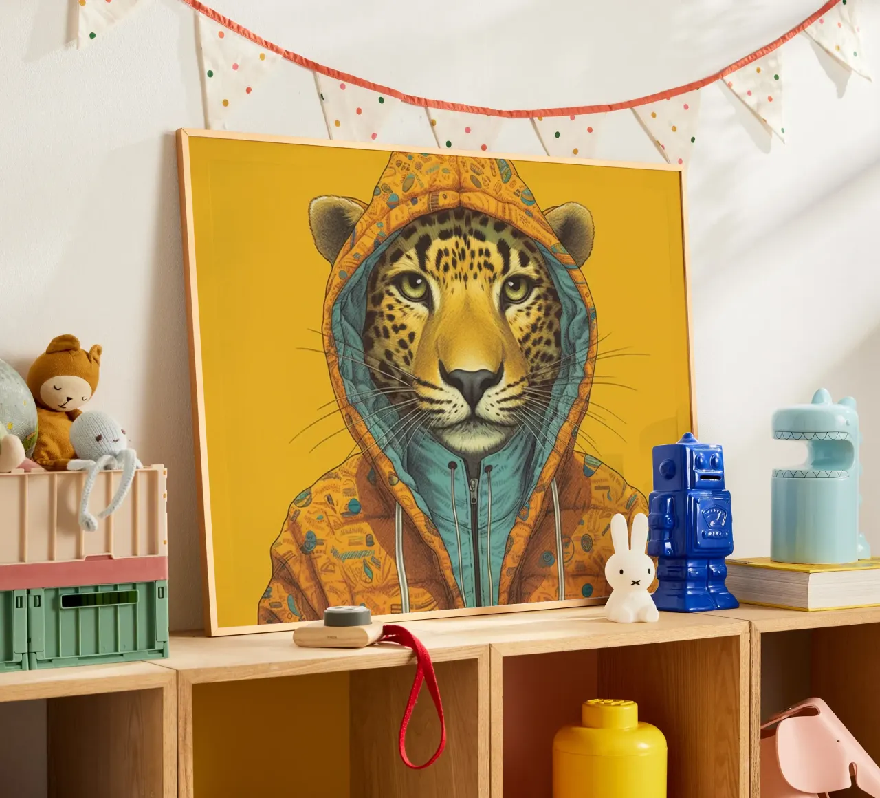 Leopard poster con telaio in alluminio da Artsy Bessy