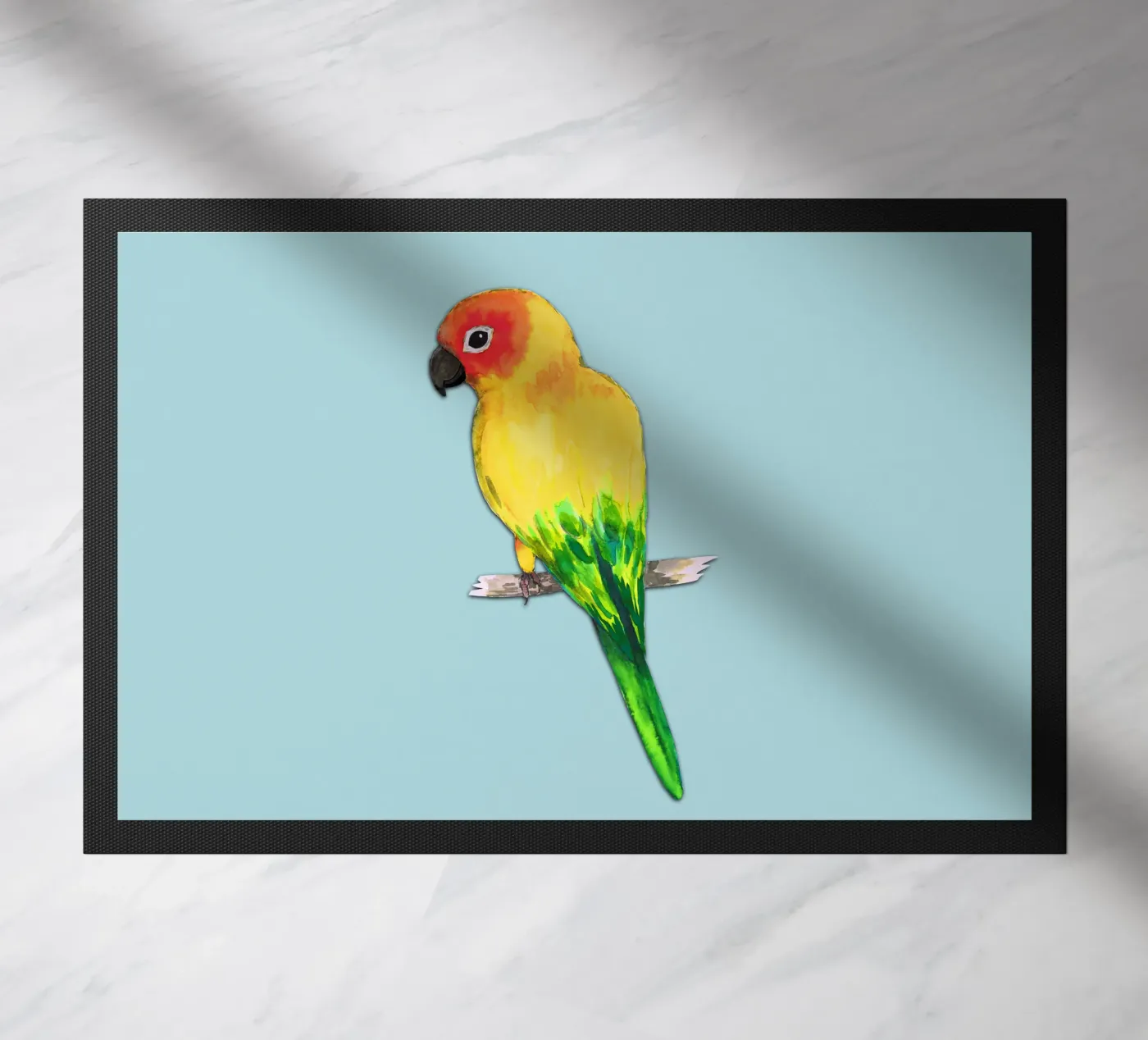 Sun conure doormat by BwiseLizzy