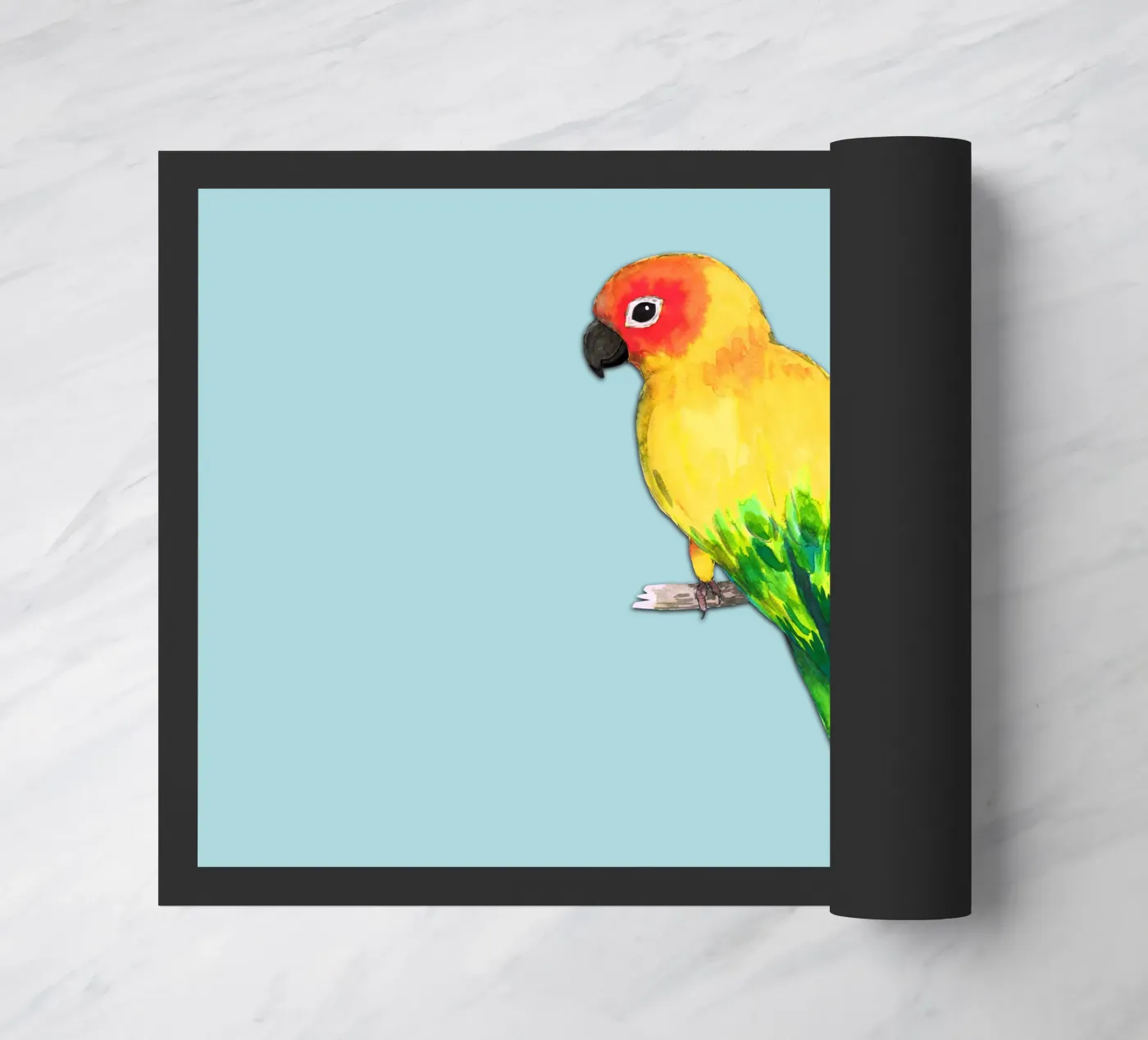 Sun conure doormat by BwiseLizzy