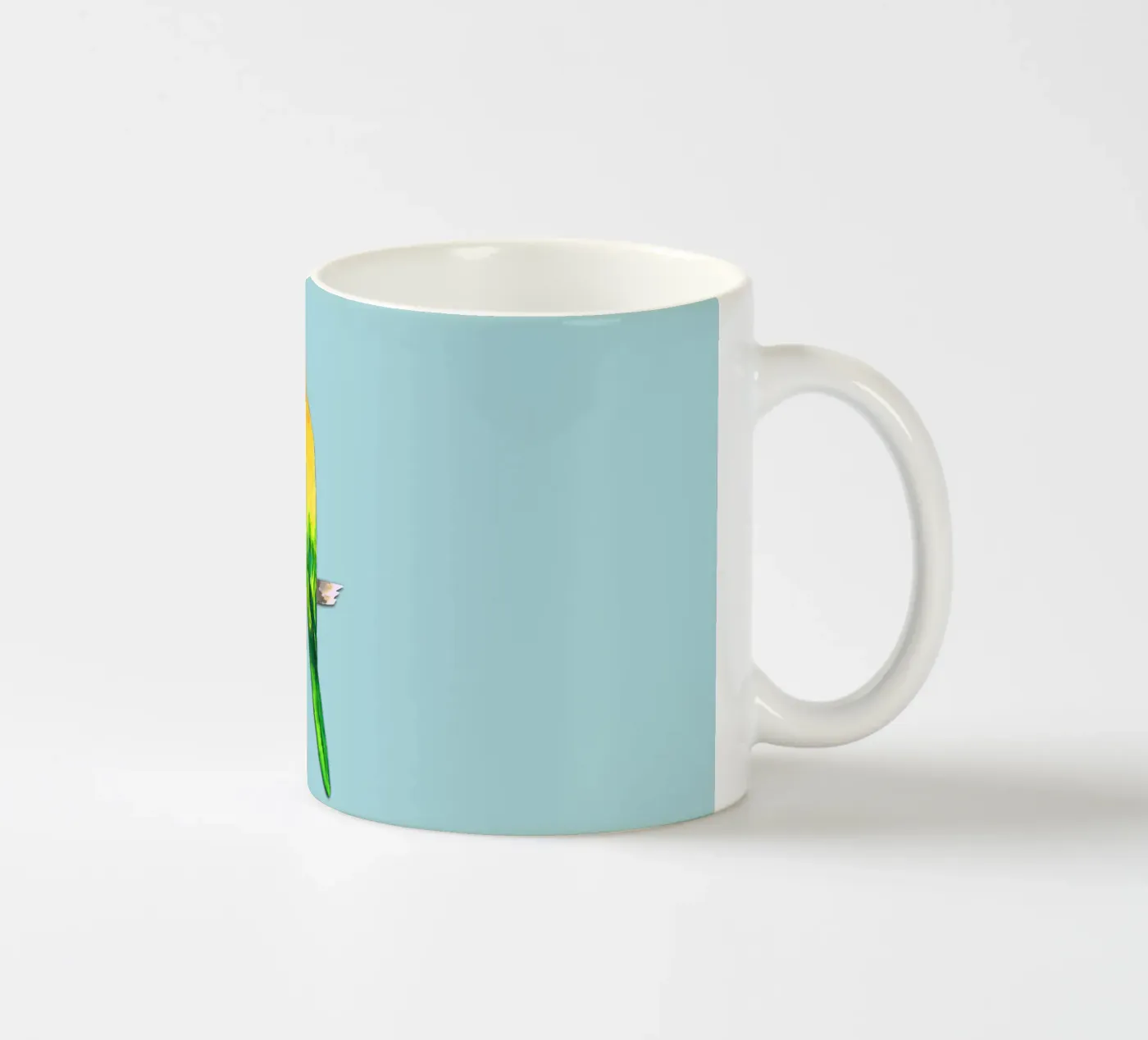 Sun conure ceramic mug by BwiseLizzy