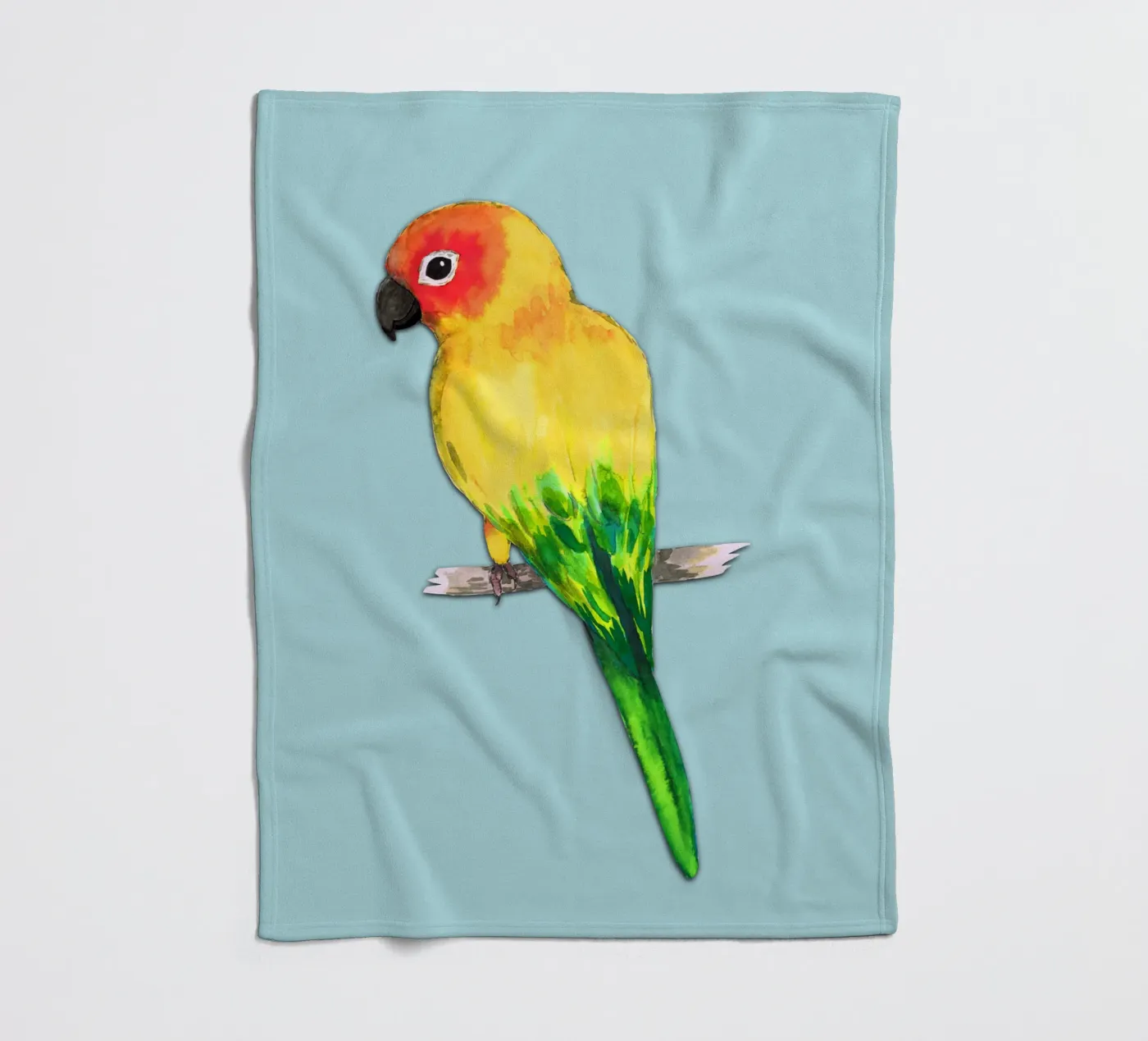 Sun conure fleece blanket by BwiseLizzy