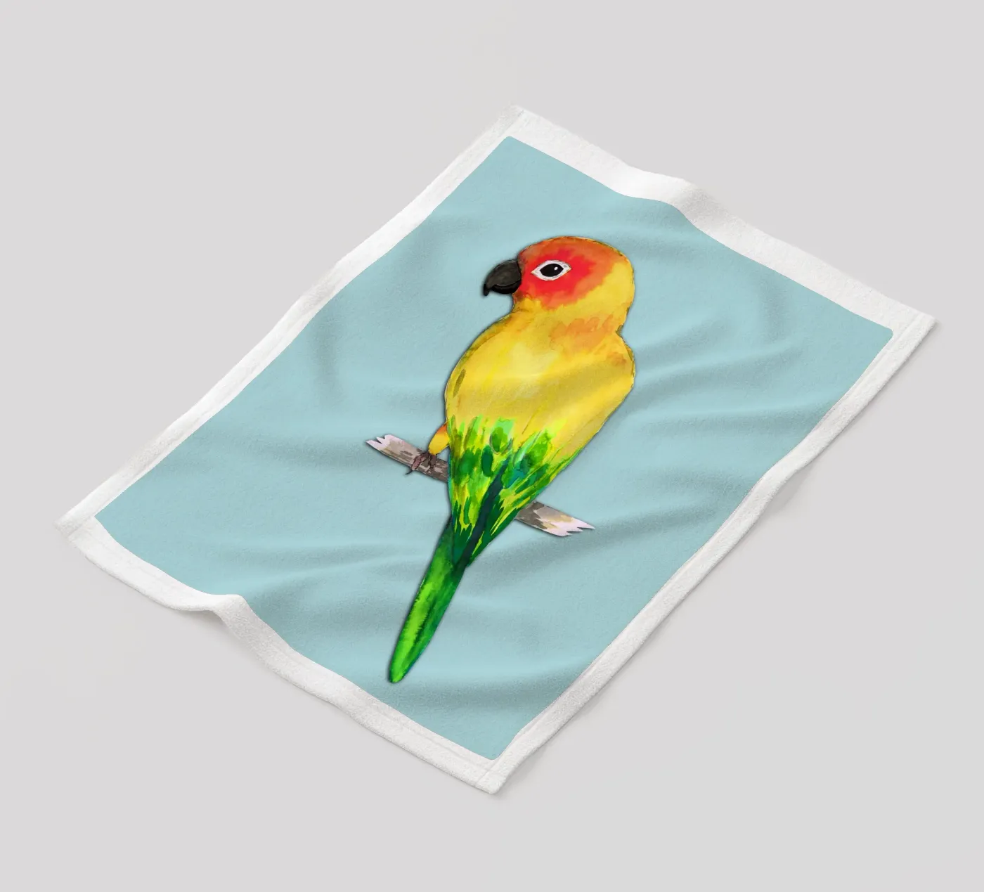 Sun conure fleece blanket by BwiseLizzy