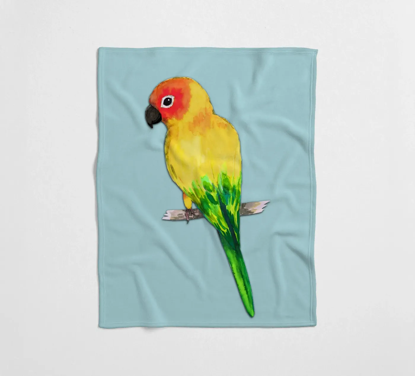 Sun conure fleece blanket by BwiseLizzy