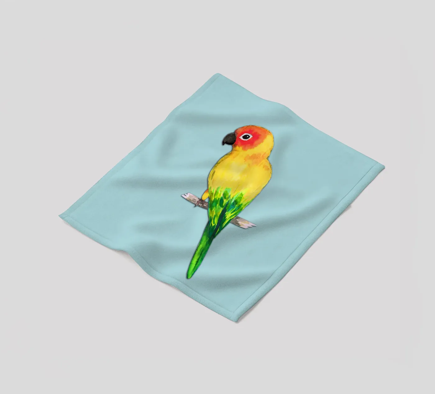 Sun conure fleece blanket by BwiseLizzy