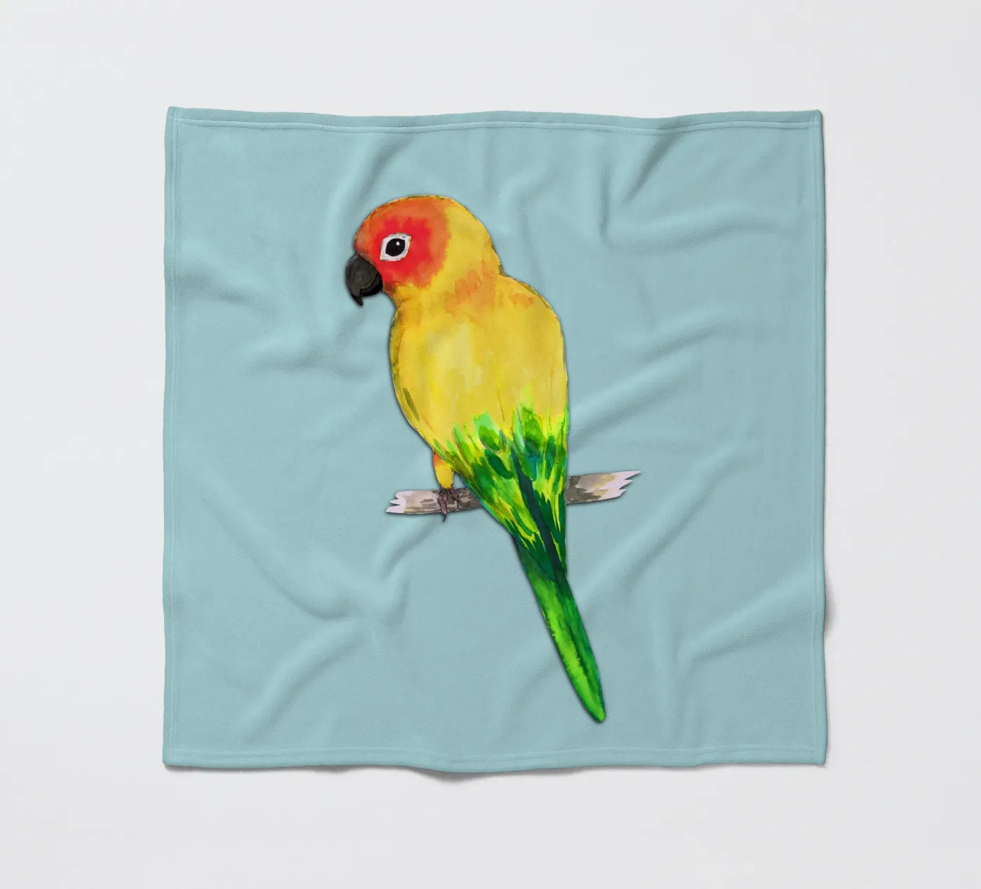 Sun conure fleece blanket by BwiseLizzy