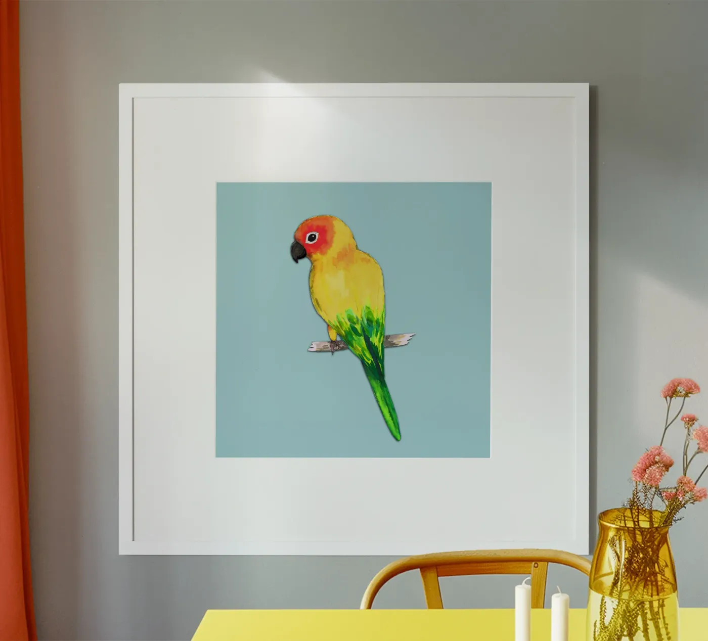 Sun conure poster by BwiseLizzy