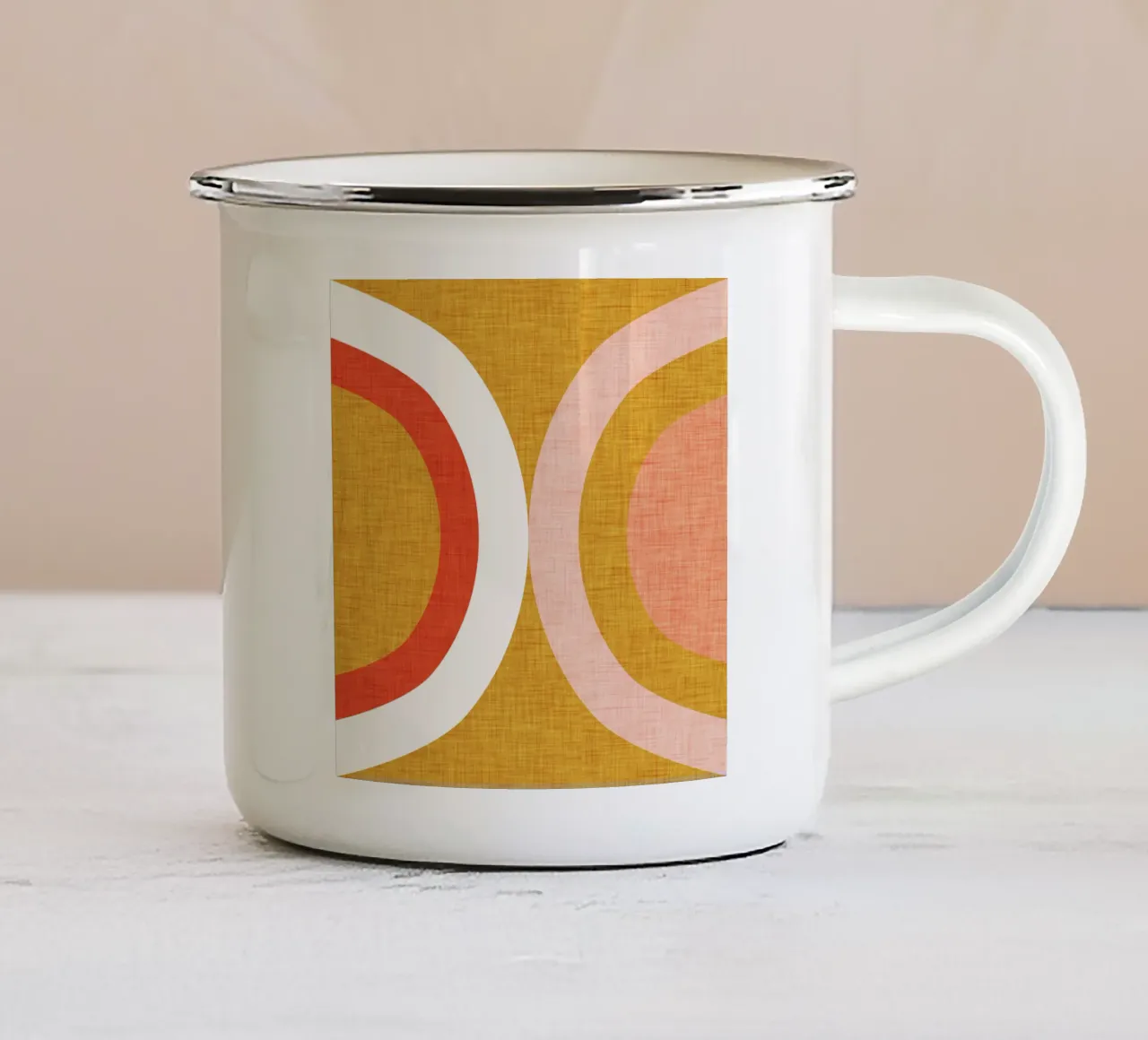 Nuovo Mid Mod Senape tazza in smalto da susanacosta