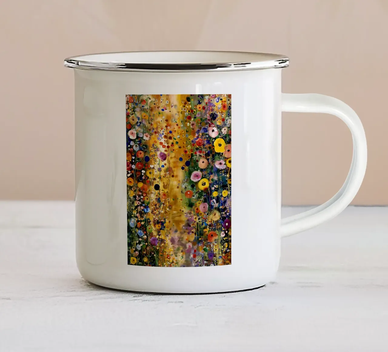 Flowers Abstract A, style Klimt tazza in smalto da MATEOart