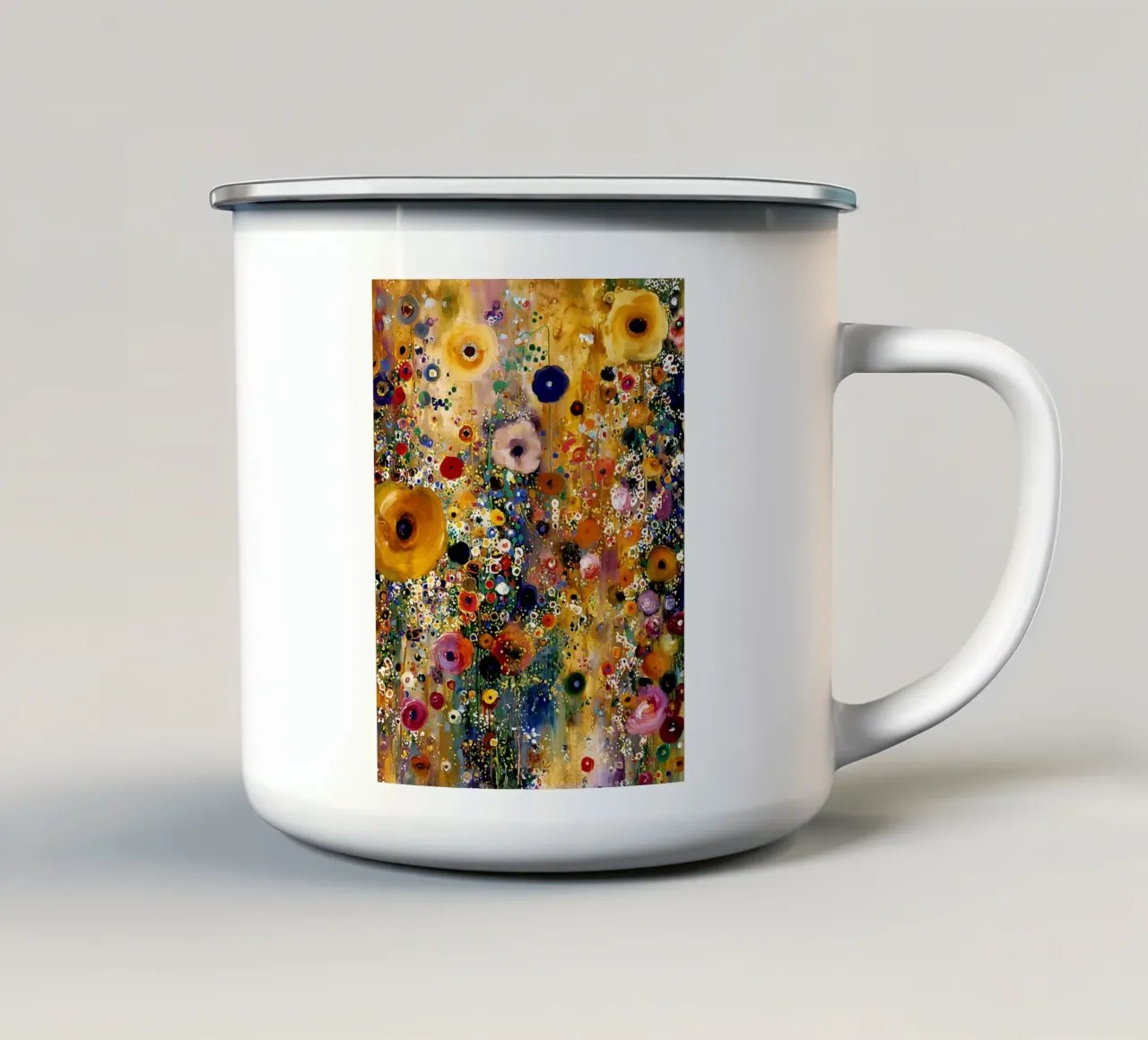 Flowers Abstract B, style Klimt tazza in smalto da MATEOart