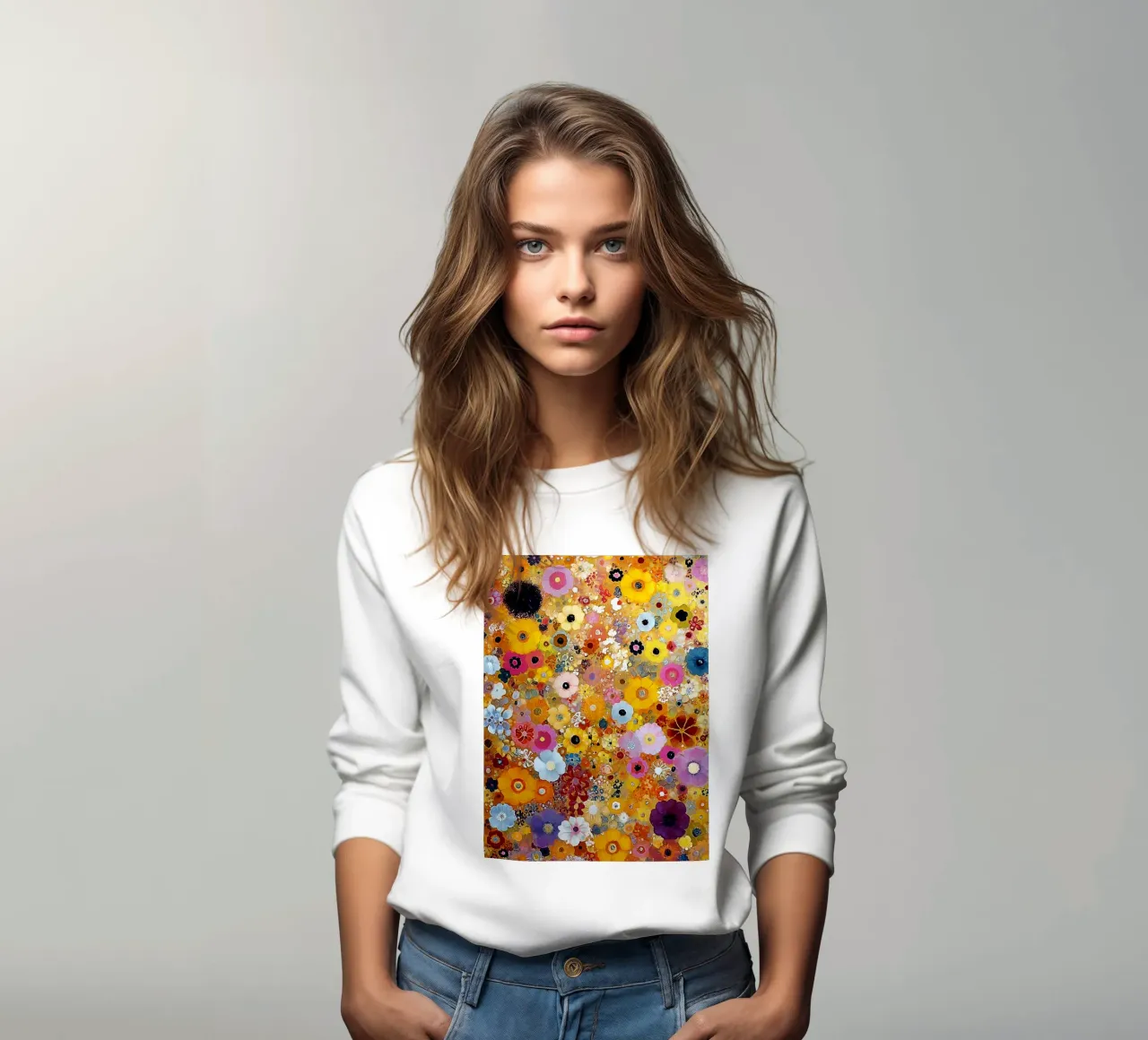 Flowers Abstract C, style Klimt felpa da MATEOart