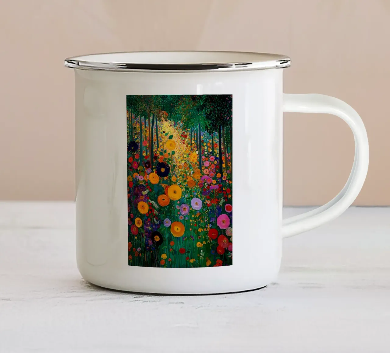 Flowers Forest A, style Klimt tazza in smalto da MATEOart