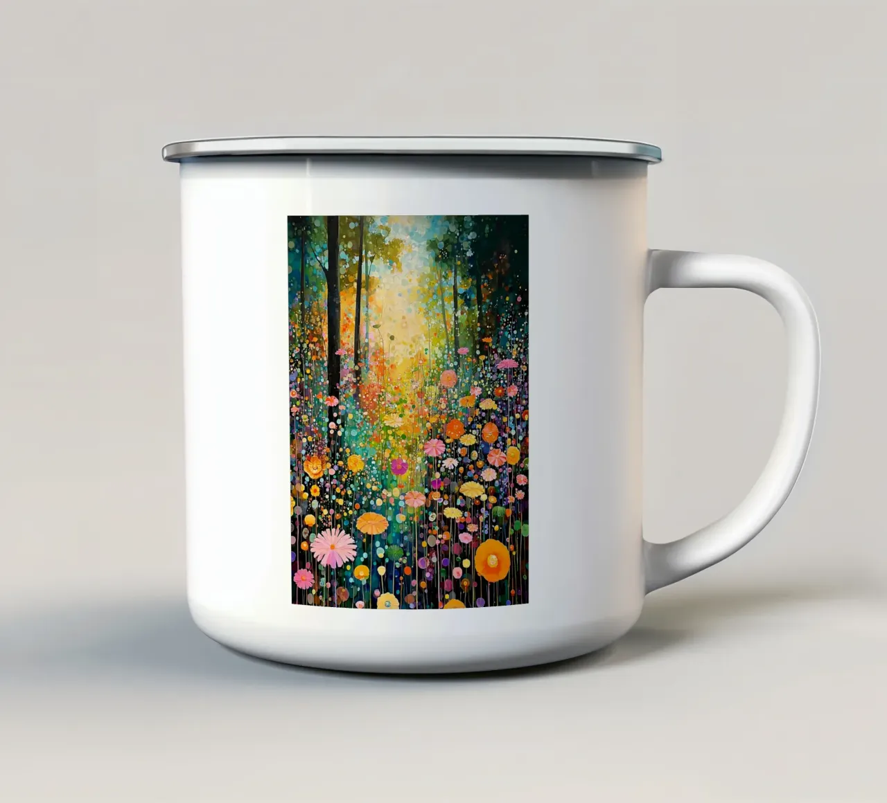 Forest flowers A, style Klimt tazza in smalto da MATEOart