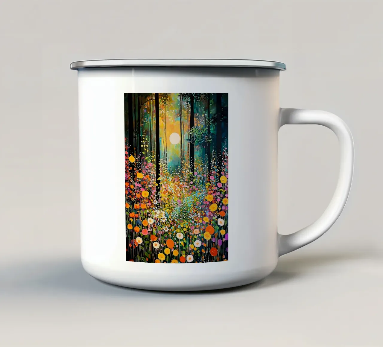 Forest flowers C, style Klimt tazza in smalto da MATEOart